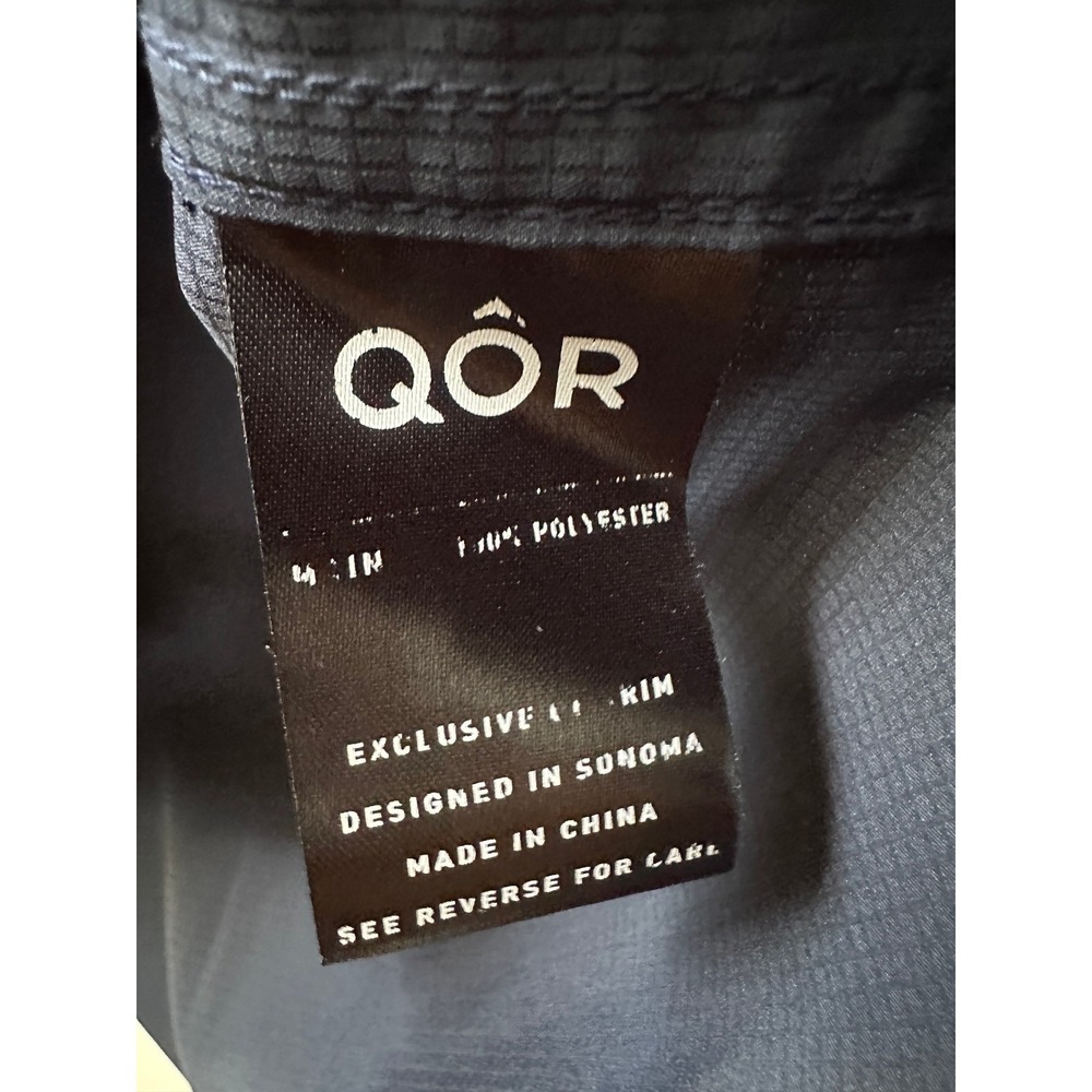 QOR Short Sleeve Snap Button Up Pocket Shirt Navy Blue Men's Large Vented Back - Picture 7 of 10